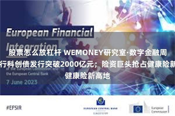 股票怎么放杠杆 WEMONEY研究室·数字金融周报|银行科创债发行突破2000亿元；险资巨头抢占健康险新高地